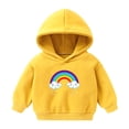 thumbnail image 1 of Toddler Sweatshirt 2t Little Girl Cotton Rainbow Long Sleeve Hoodies Sweatshirts Fashion Pullover Graphic Tops 1-7T, Yellow, 6 Years, 1 of 3