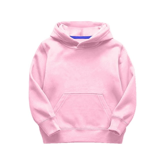Toddler Sweatshirt Child Kids Solid Long Sleeve Patchwork Thickened Warm Hooded Pullover Blouse Tops Boys Hoodies Pink 150