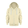 thumbnail image 1 of Toddler Sweatshirt Color Solid Zip Up Jackets Long Sleeve Hoodie Top Sleeve Up Coat Boys Jacket Beige 7 Years-8 Years, 1 of 5