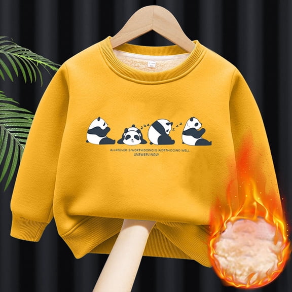 Toddler Sweatshirt Girl Fall Child Boysand Girls' Fleece Lined Round Neck Sweatshirts Thickened Warm Top Outfits For Girls 10-12,8-10 Years