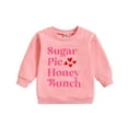 thumbnail image 1 of Toddler Sweatshirt Girls 4t Crewneck Long Sleeve Hooded Sweatshirt Cute Graphic Print Blouse Tops To Big Kid Sizes Pink,2-3 Years, 1 of 5