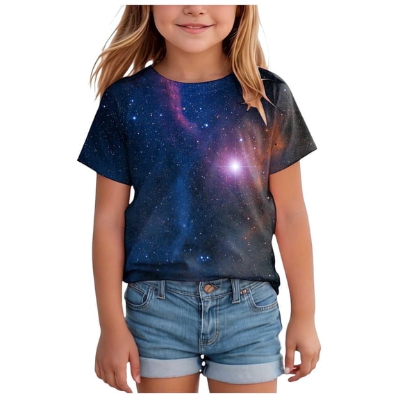 Toddler Sweatshirt Girls Boys Girls Kids Tee Shirt 3D Print Graphic Short Sleeve Shirt for Kids 6-16 Years