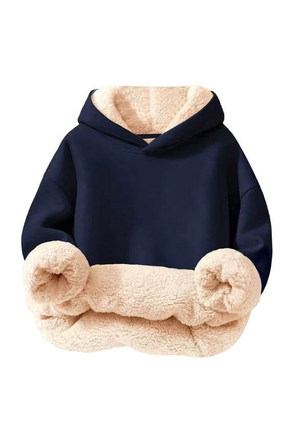 Toddler Sweatshirt,Girls Hooded Sweatshirt Soft Lined Pullover Cozy Warm Kids Jacket Top For Cold Weather Outdoor Play,Boys Sweatshirt,Black,3-4 Years