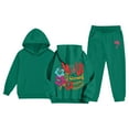 thumbnail image 1 of Toddler Sweatshirt Girls Kids Kids Hooded Tracksuit Unisex Two Piece Hoodie Sweatshirt Sweatpants Set Clothes Dark Green Size 4-5T, 1 of 4