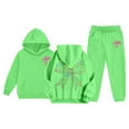 thumbnail image 1 of Toddler Sweatshirt Girls Kids Kids Hooded Tracksuit Unisex Two Piece Hoodie Sweatshirt Sweatpants Set Clothes Green Size 2-3T, 1 of 4