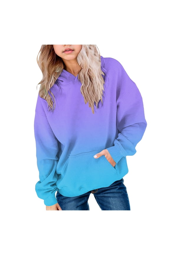 Toddler Sweatshirt Girls Sweatshirt Girls' Hoodies Sweatshirts Fleece Color Block Pullover Crop Tops for Teen Girls Long Sleeve Sweater