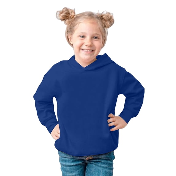 Toddler Sweatshirt,Hoodie Solid Color Hooded Pullover Casual Long Sleeve Hoodie for Play,Baby Sweatshirt,Blue,12-18 Months