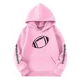 thumbnail image 1 of Toddler Sweatshirt Kids Football Print Hoodie Pullover Sweatshirt Casual Warm Girls Hoodie Pink 9 Years-10 Years, 1 of 4