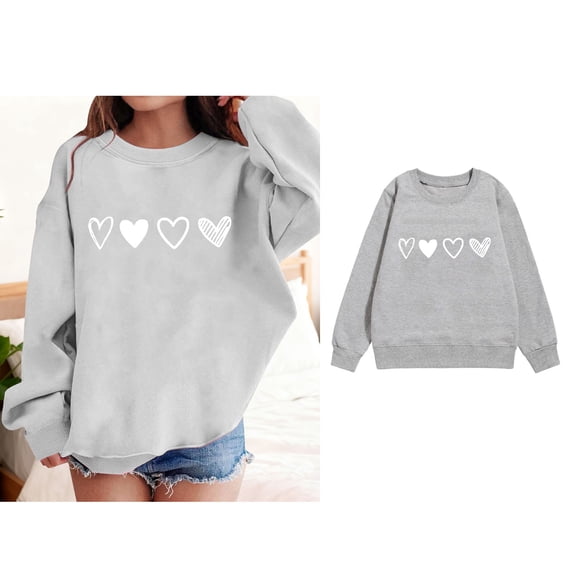 Toddler Sweatshirt for Girls Valentine Sweatshirt Long Sleeve Casual Heart Sweatshirts Crewneck Pullover Little Boy Clothes 3-4 Years