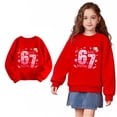 thumbnail image 1 of Toddler Sweatshirts Girls Heart Print Six Seven 6 7 Sweatshirt Long Sleeve Pullover Tops Spring Fall Clothes Girls Tops Size 3-4 Years, 1 of 5