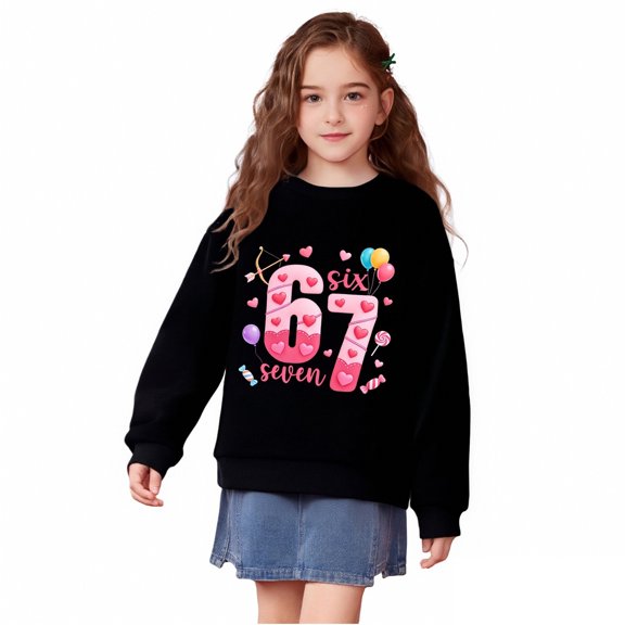 Toddler Sweatshirts Love Print Creative Graphic 67 Sweatshirt for Girls Long Sleeve Casual Basic Pullover Sweatshirt Spring Fall Clothes Cute Sweatshirts for Girls 3-4 Years