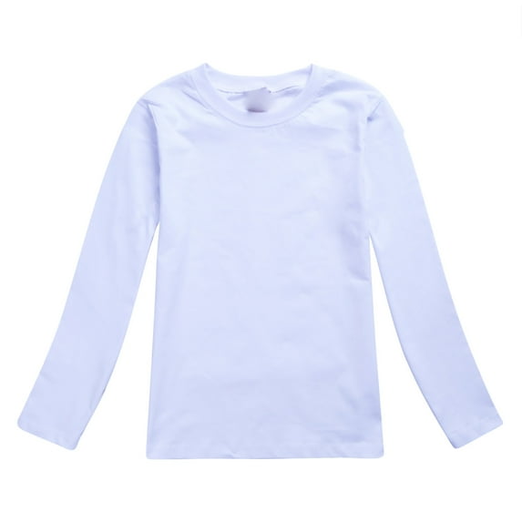 Toddler Sweatshirts Solid Color Long Sleeve Comfortable Crewneck Pullover Tops for Boys Thermal Casual T-Shirts White 3-4 Years