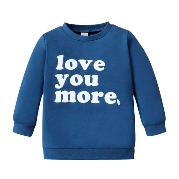 Toddler Sweatshirts for Boys Crew Neck Long Sleeve Pullover Letter Print Base Layer Autumn Winter Boy Sweatshirts 18M-24M