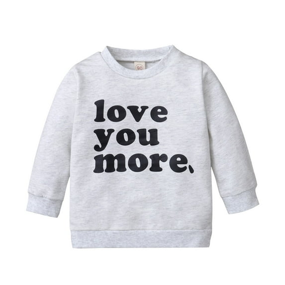 Toddler Sweatshirts for Boys Crew Neck Long Sleeve Pullover Letter Print Base Layer Autumn Winter Sweatshirts for Kids 3T-4T