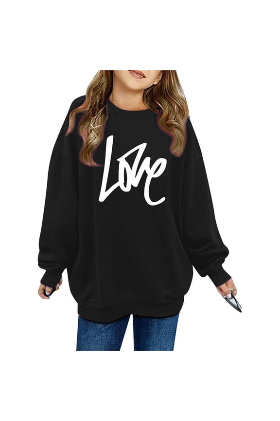 Toddler Sweatshirts for Boys Long Sleeve Girls Black Sweatshirt Crewneck Sweatshirts Pullover Tops Warm Fall Winter Clothes 12-18 Months Boys Clothes