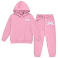 thumbnail image 1 of Toddler Sweatsuit 2PC Long Sleeve Bow Sweatshirt Pullover and Jogger Pants Winter Clothes Girls Clothing Size 3-4 Years, 1 of 5