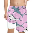 thumbnail image 1 of Toddler Swim Trunks Kids Toddler Boys Hawaiian Style Swimming Shorts with Mesh Lining Lace Up High Waisted Loose Casual Board Shorts Boys Rash Guard Pink 5 Years-6 Years, 1 of 5