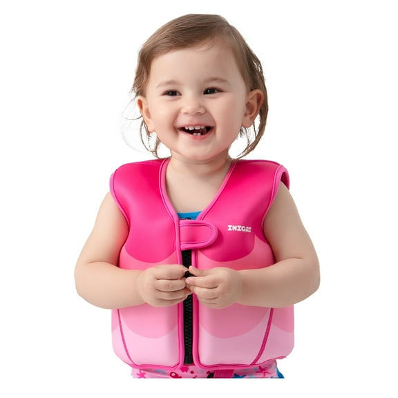 Toddler Swim Vest Adjustable Safety Strap Swim Jacket for Kids Infant Swim Trainer Vest with Removable Foam