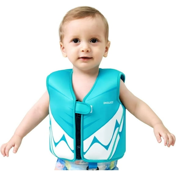 Toddler Swim Vest Adjustable Safety Strap Swim Jacket for Kids Infant Swim Trainer Vest with Removable Foam