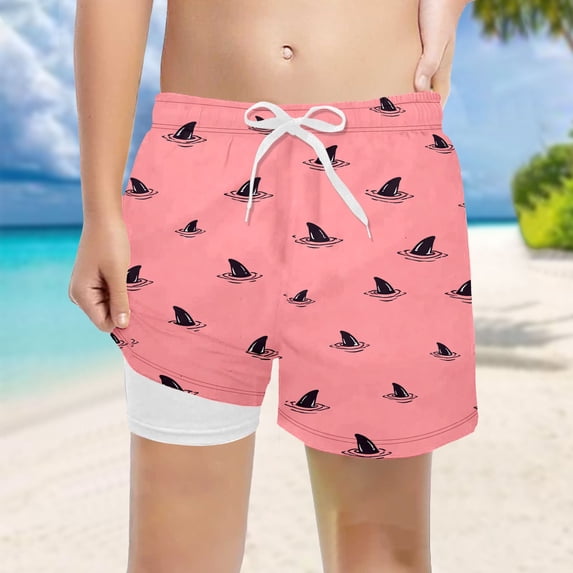 Toddler Swimsuit Boy Kids Boys Cartoon Shark Print Beach Swim Trunks Bathing Suits for Girls Multicolour 9-10 Years