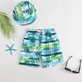 thumbnail image 1 of Toddler Swimsuit Boy Kids Boys Tropical Print Swim Trunks with Hat Boys Bathing Suit Multicolour 3-4 Years, 1 of 7