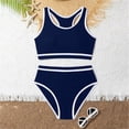 thumbnail image 1 of Toddler Swimsuit Girl 3t Fashion Solid Color Little Girls' Swimwear Cute Two Piece Bikini Sets Out Top High Waist Hipster Swimsuit, 1 of 5