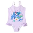 thumbnail image 1 of Toddler Swimsuit Girl 5-6 Years Sleeveless Summer Cartoon Prints One Piece Beach Bikini Durable Seaside Swimming Trendy Purple Bathing Suit Sizes 5-6 Years, 1 of 7