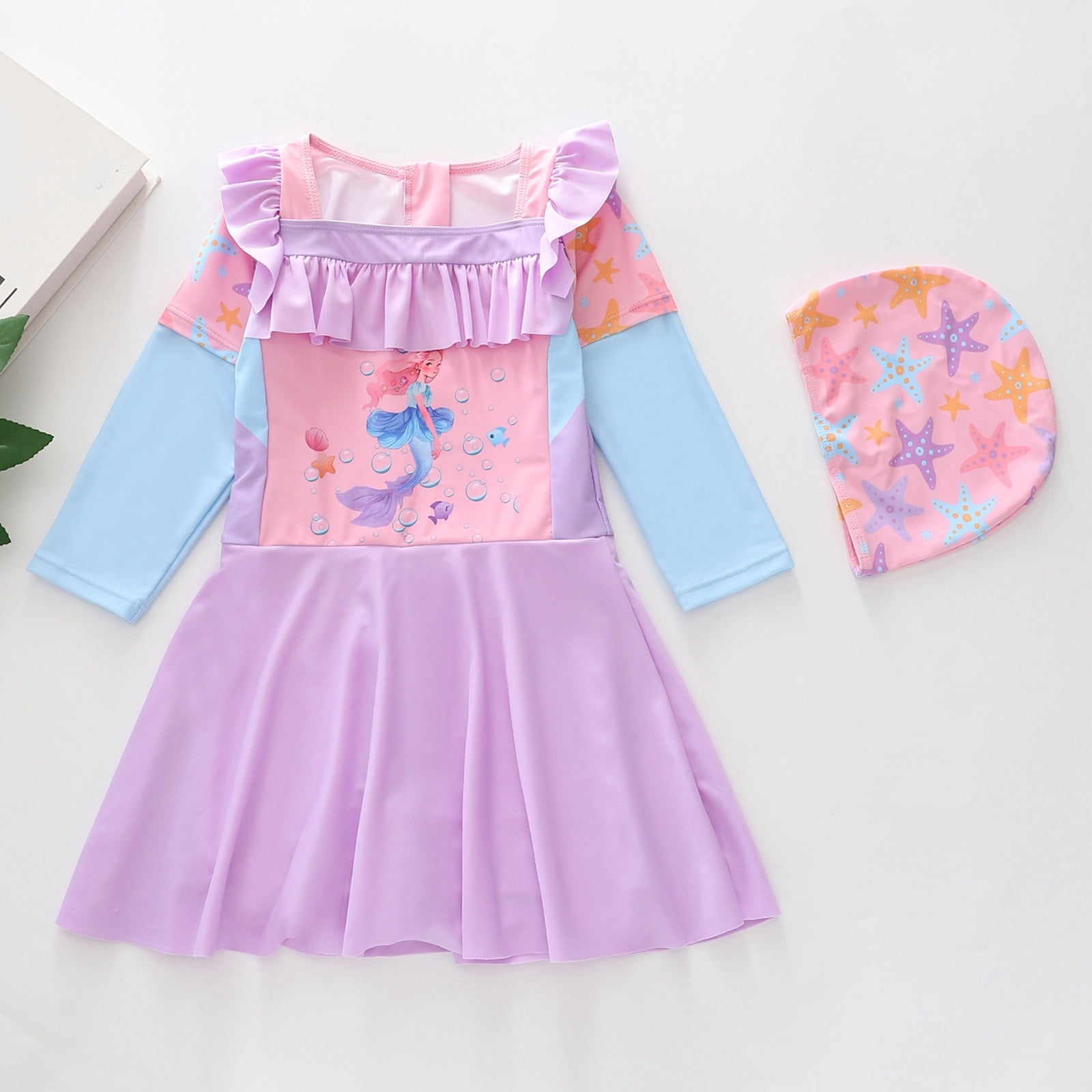 Toddler Swimsuit Girl Girl's Long Sleeve Dress Style One Piece ...