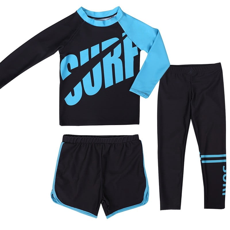 Kids' Long/Short Sleeve 2-Piece Swimsuit Set