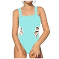 thumbnail image 1 of Toddler Swimsuit Girl Romper Girls Swimsuit Ruffle Adjustable Straps One Piece Bathing Suit Solid Color Ruched Girls' Swimwear 9-16Y, 1 of 5