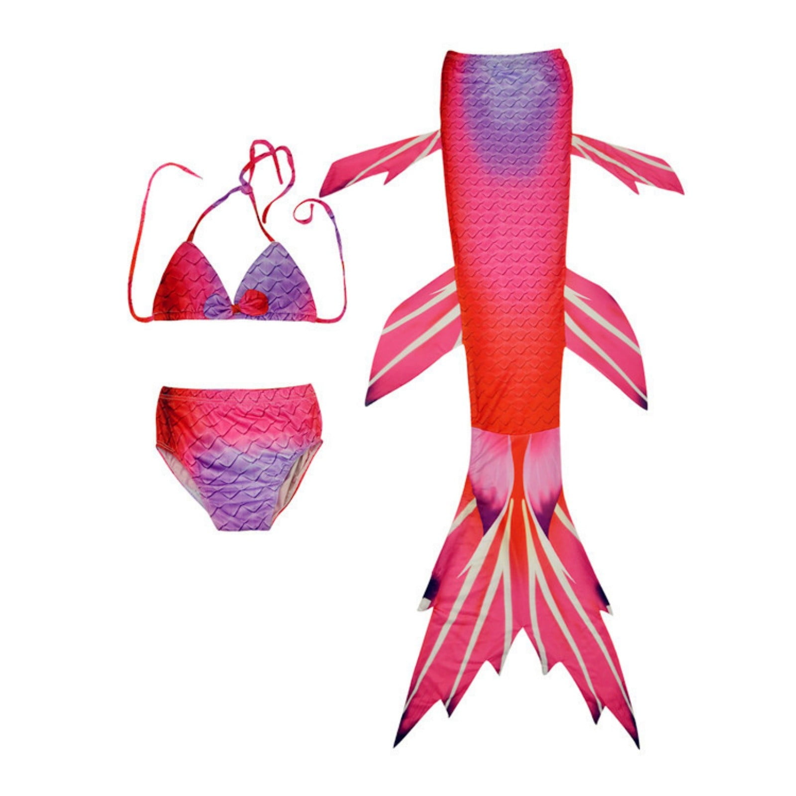 Toddler Swimsuit Girl Summer 3 Piece Bathing Suits Bikini Fish Tail Set ...