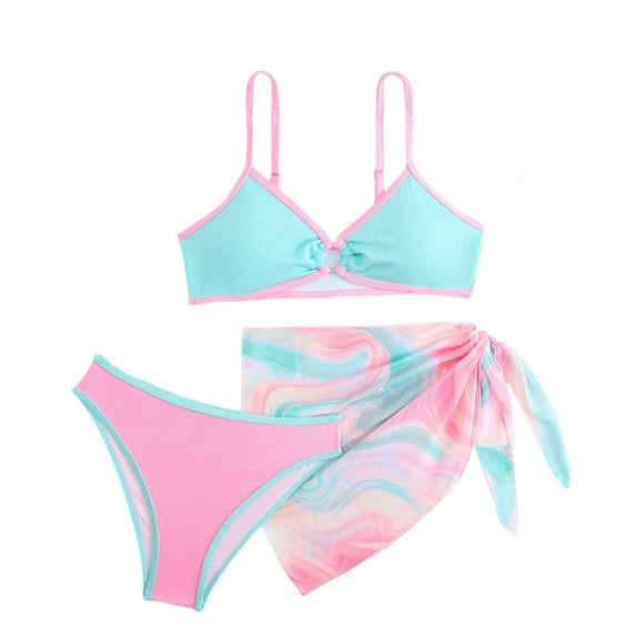 Toddler Swimsuit Girl Swimsuit Bikini Kids 2 Piece Bikini Teenager Kids Adjustable Shoulder Straps Toddler Bathing Suit Girl Pink 10 Years-11 Years