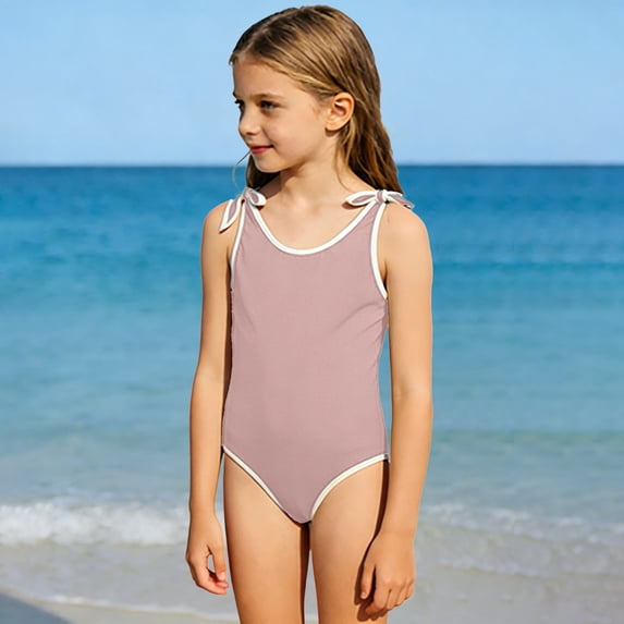Toddler Swimsuit Girl Two Piece Classic Striped Stretchy Rash Guard Adjustable Straps Bathing Suit Pool Beach Swimwear 9-16y