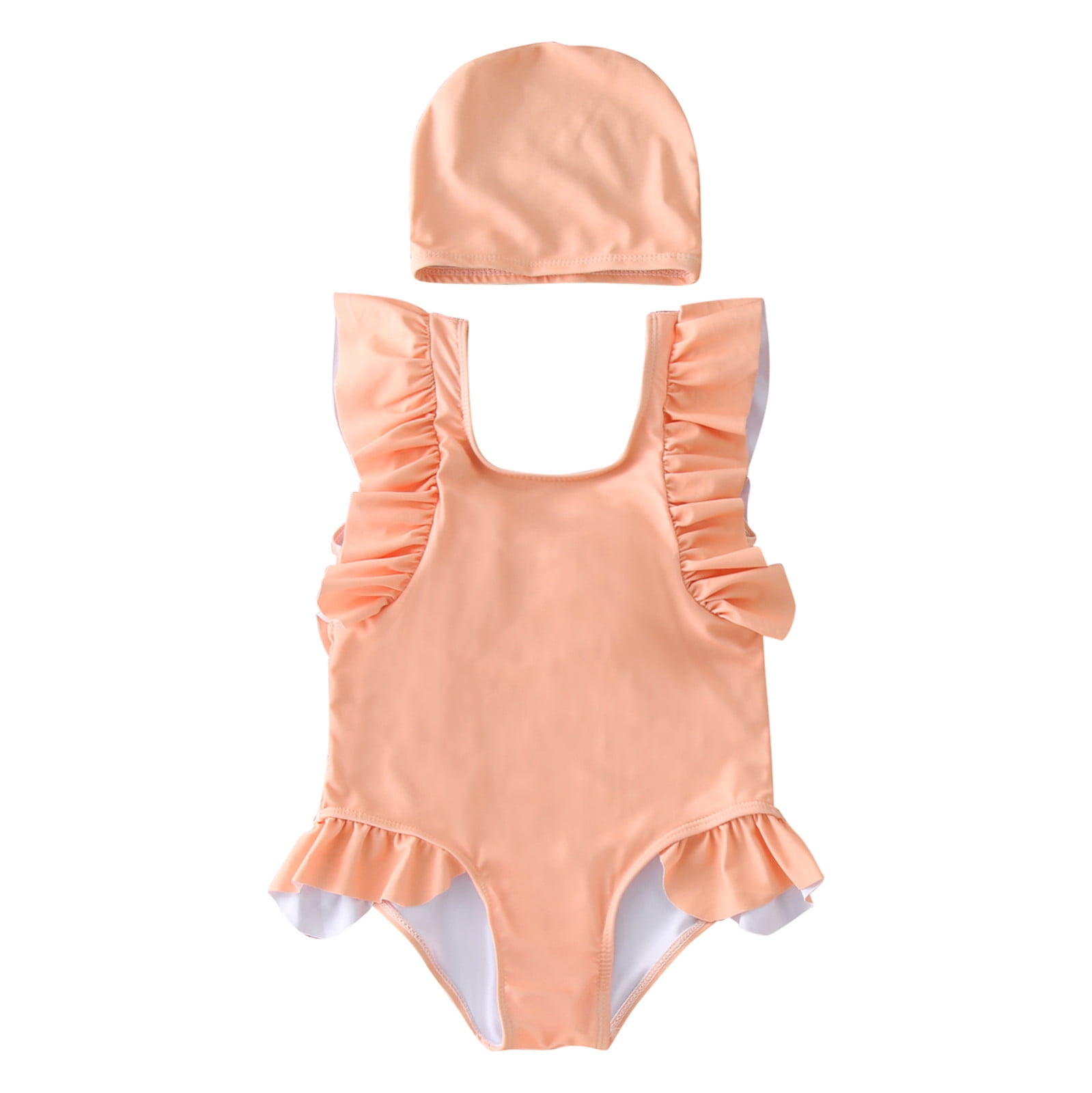 Toddler Swimsuit Kids Sleeveless Ruffle Swimming Onesie Swimsuits Swim
