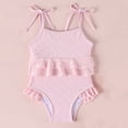 thumbnail image 1 of Toddler Swimsuit Red Girls 1 Piece Swimsuits Sleeveless Rash Guard Beach Holiday Summer Essentials 18-24 Months, 1 of 4