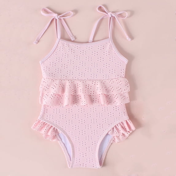 Toddler Swimsuit Red Girls 1 Piece Swimsuits Sleeveless Rash Guard Beach Holiday Summer Essentials 18-24 Months