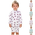 thumbnail image 1 of SROBPTY Toddler Swimsuits Print Crew Neck Long Sleeve Bathing Suits for 0-4Y, 1 of 5