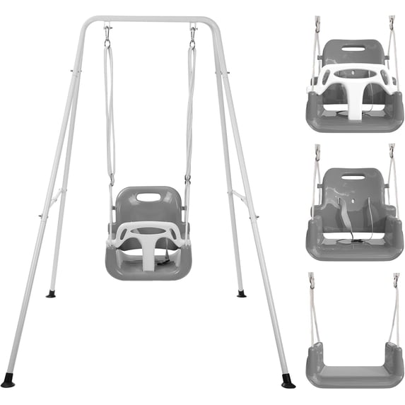 Toddler Swing, 3-in-1 Swing Sets for Backyard, Baby Swing Outdoor/Indoor, Toddler Swing Set Suitable for Children 6 Months and Older (Black)