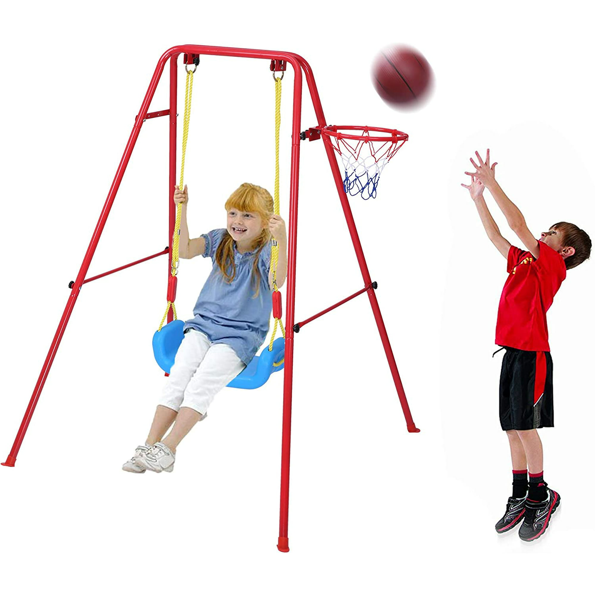 Toddler Swing Playset 2in1 Swing Basketball Combination Swing Toys