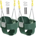 thumbnail image 1 of Toddler Swing Seat with Coated Chains, Heavy Duty Kids High Back Bucket Swings with Tree Straps and Hooks for Outdoor, Playground, Backyard, Swing Set Accessories by Domaker, 1 of 11