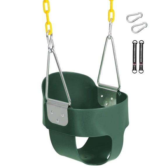 RedSwing High Back Toddler Bucket Swing Seat with Coated Chains, Heavy Duty Kids Swing Seat Fully Assembled for Outdoor, Playground, Backyard