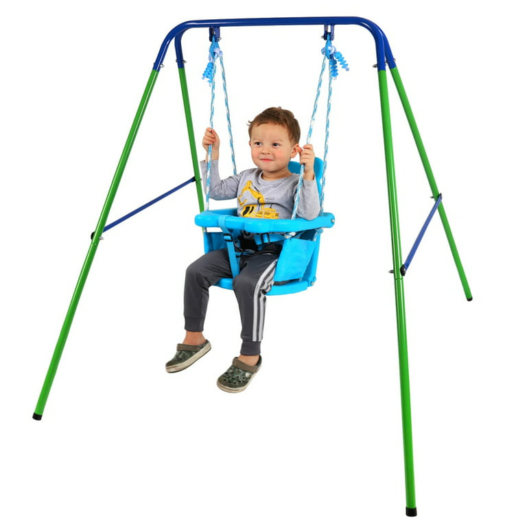  Baby Swing, Toddler Swing, Baby Swing with Stand, Swing Set for  Infant, Outdoor Indoor Swing Set with Canvas Cushion Seat : Toys & Games