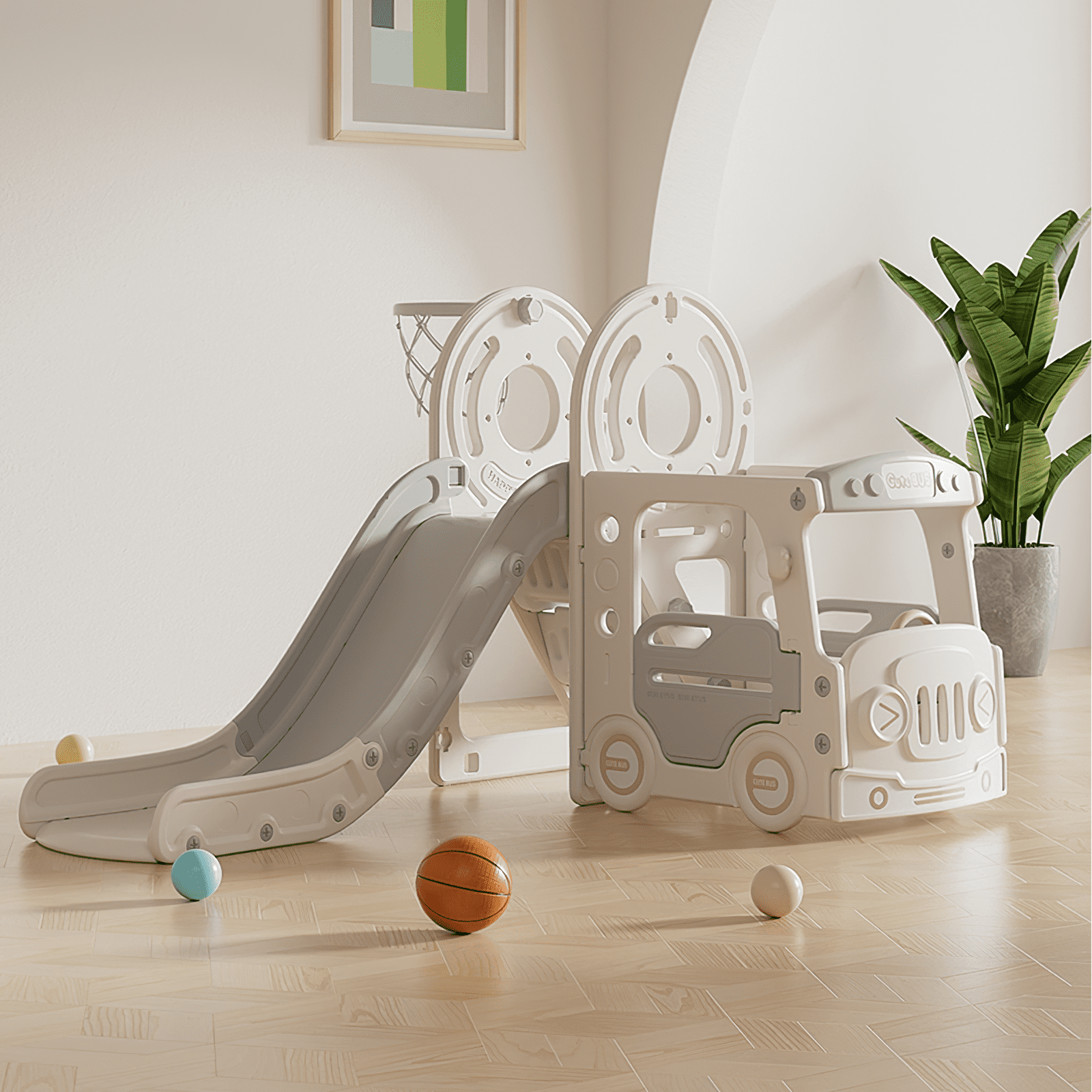 Toddler Swing and Slide Set, 4 in 1 Toddler Slide Set, Indoor Outdoor