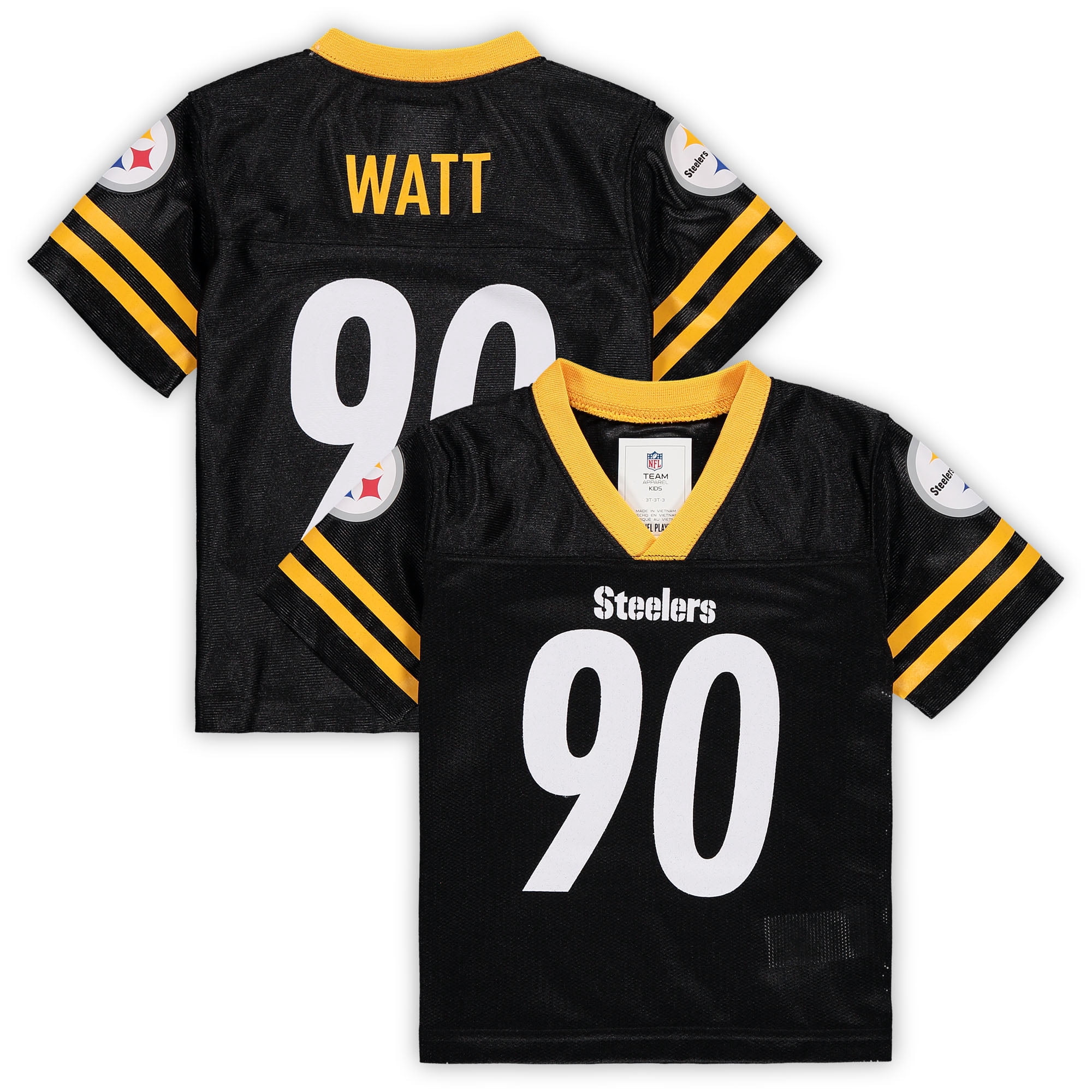 Toddler T.J. Watt Black Pittsburgh Steelers Replica Player Jersey 