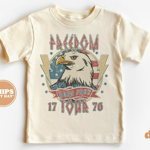 Toddler T-Shirt - 4Th Of July Memorial Day Kids Tshirt - Retro TODDLER SHORT SLEEVE TEE BELLA CANVAS 3001T