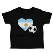 Toddler T-Shirt Argentinian Soccer Argentina Football Boy & Girl Clothes Cotton Funny Tee Black 4T