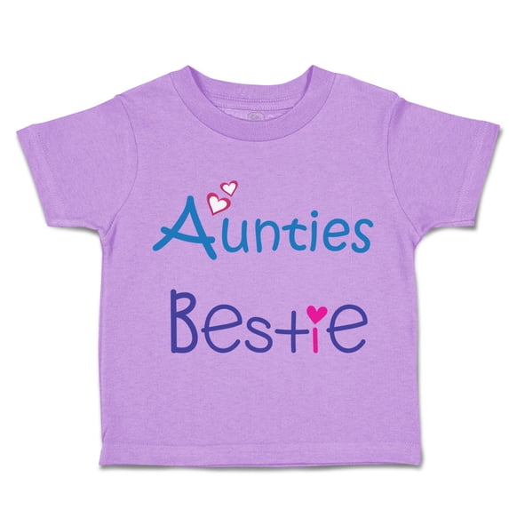 Toddler T-Shirt Aunties Bestie Heart Aunt Boy & Girl Clothes Cotton Funny Tee Lavender 2T
