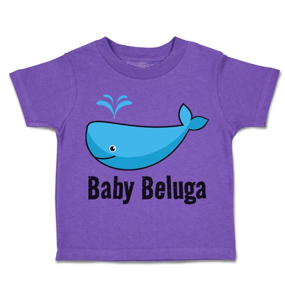 Toddler T-Shirt Baby Beluga Blue Whale Ocean Sea Life Boy & Girl Clothes Cotton Funny Tee Purple 5 6T