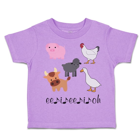 Toddler T-Shirt Barnyard Animals Ee Ii Oh Music Farm Boy & Girl Clothes Cotton Funny Tee Lavender 5 6T