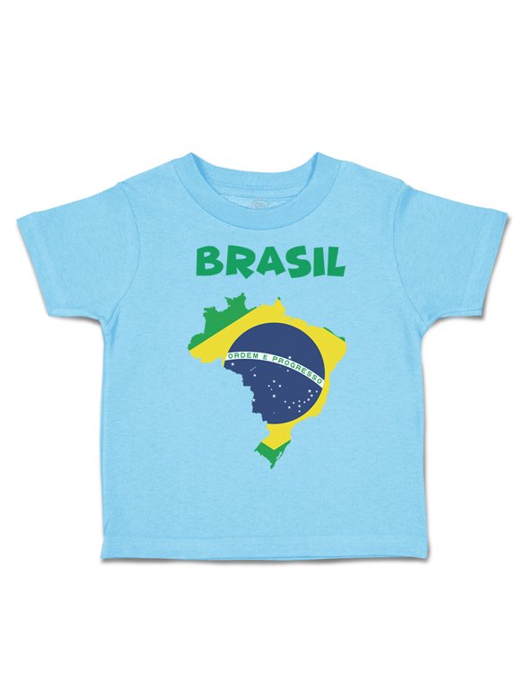 Toddler T-Shirt Brazil Brazil Boy & Girl Clothes Cotton Funny Tee Aqua Blue 7T
